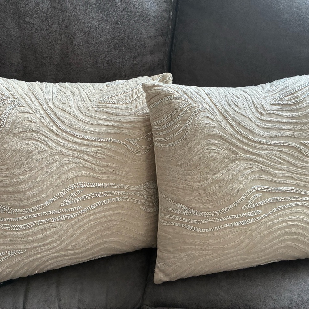 Elegant, zebra print Cream Accent Pillow